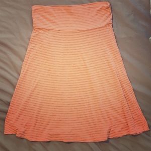 GAP Pink and Grey Stripe Midi Skirt